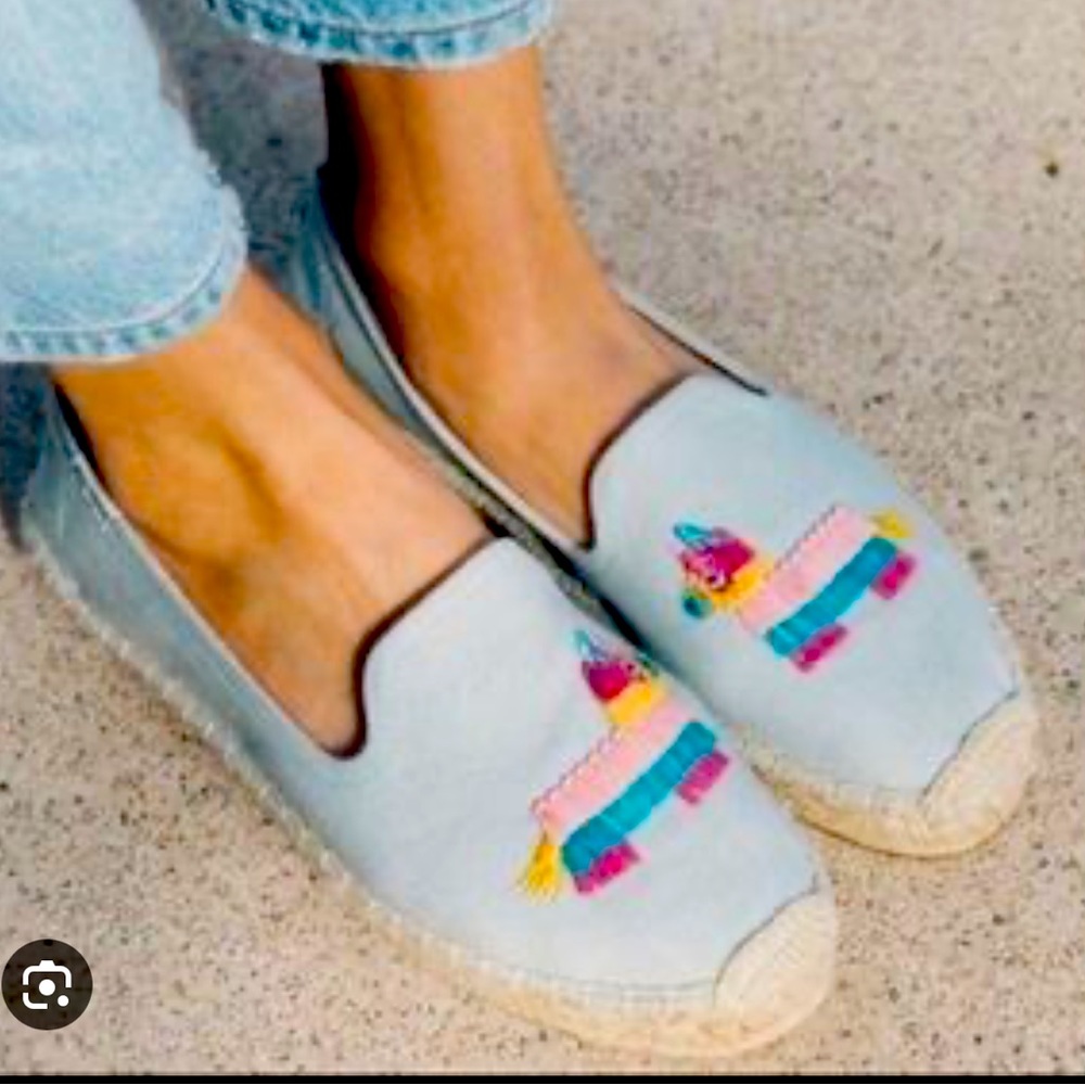 NWT Soludos Llama piñata smoking slipper espadrilles